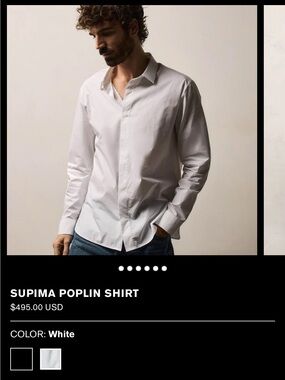 James Perse White Dress Shirt - Clean Poplin